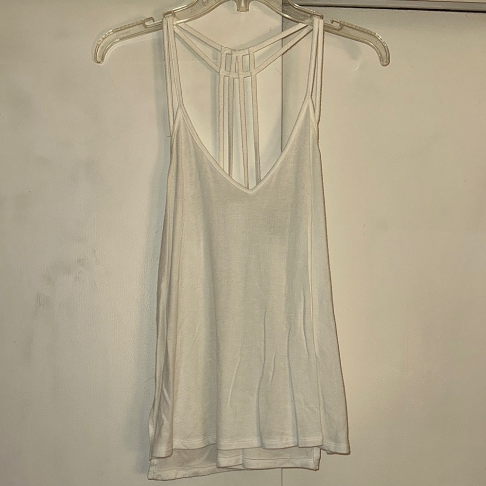 White Strappy Back Tank Top